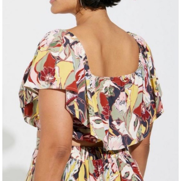 π Mini Challis Off Shoulder Hi-Low Skirt Set 2 2X 18 20 NWT Torrid New! - Picture 4 of 7